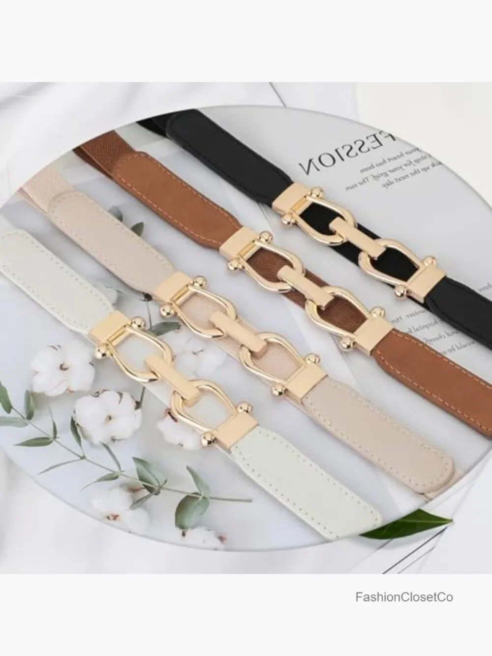 Skinny Elastic Stretch Belt for Dresses - Retro Vintage Waist Belt